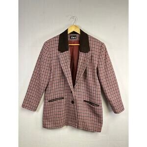 Woman's Ziki 100% Wool Pink Blazer - Size Small Vintage Retro Chic Preppy